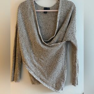 Quinn Taupe Drape Cowl Neck Sweater